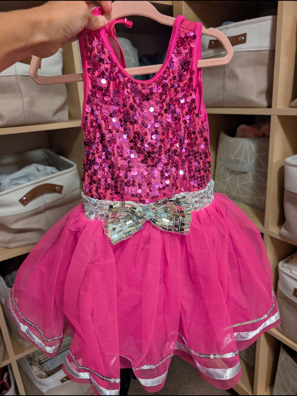 Girls Sparkle Sequin Hot Pink Tutu Dress
